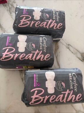 Carefree Breathe Unscented Daily Liners 24 overnight - 3 packs
